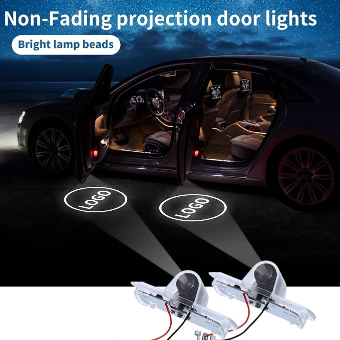 Non-Fading Car Door LED Logo Projector Welcome Lamp Door Light Puddle Lights Kit Compatible with Accessories Accord 2003-2022 (Red, Accord, 2003–2012)