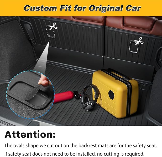 Cargo Liner & Backrest Mat Fit for Honda HRV 2016-2022 | TTX LIGHTING Cargo Mat with Back Seat Protectors All-Weather TPE HR-V Accessories Backrest Mats