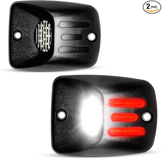LESAUCE LED License Plate Lights Red OLED Neon Tube Assembly Replacement for 1995-2004 Toyota tacoma, Rear Tag Light 6000K White, Pack of 2