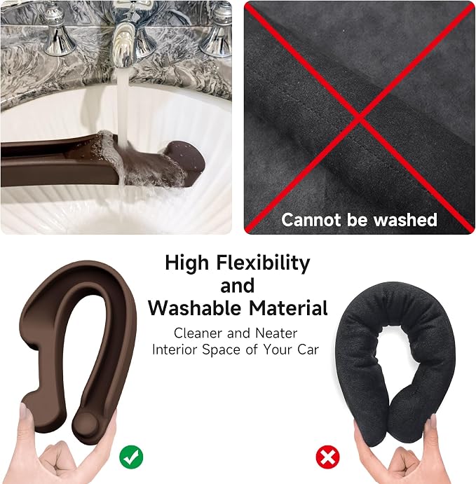 Givifive Car Seat Gap Filler Set of 2, 3IN1 Seat Side Gap Filler Plug with Storage Slot & Hook Function, Soft Foam Universal Fit Car SUV Truck Fill Gap Between Seats Console Organizer（Dark Brown）