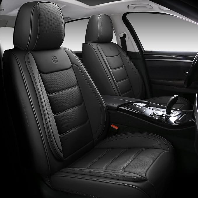 Full Coverage Faux Leather Car Seat Covers Full Set,Automotive Seat Covers for Cars,SUVs Pick-up Truck, Car Seat Cushion, Black Seat Covers,Front Seat Cover,Car Seat Protector