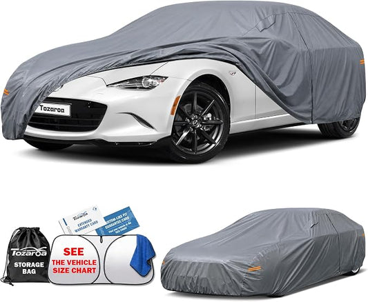 Car Cover Waterproof All-Weather,Outdoor Full Exterior Coupe Covers (Length up to 165 inch) Custom Fit for Mazda Miata MX 5,Honda S2000,BMW Z3,Audi TT,Audi TTS,etc,Size C1(See Size Chart)