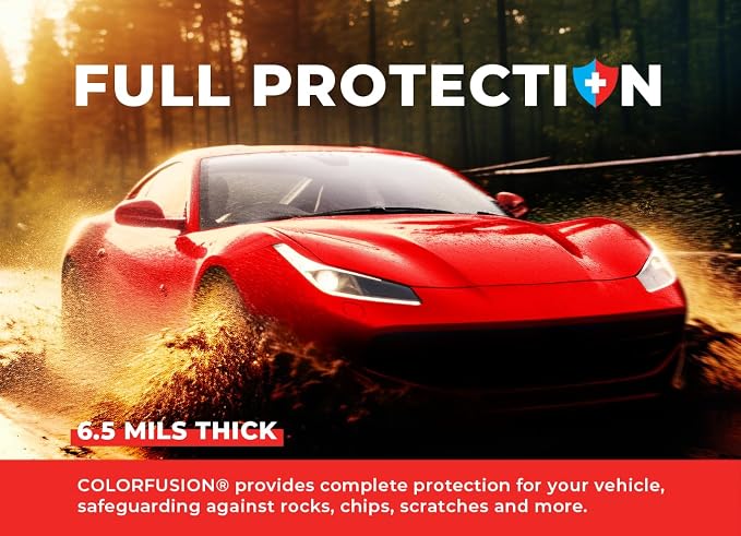 ColorFusion PPF by VViViD, Gloss Dragon Fire Red Dry Apply PPF Vinyl Car Wrap Roll 1ft x 5ft