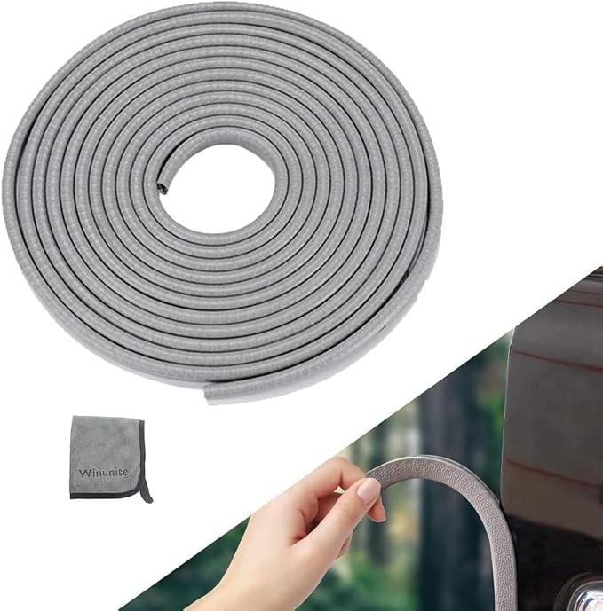 Winunite 32.8ft(10m) Car Door Edge Guards Light Gray– Fits Most Vehicles, No Glue, U-Shaped, Built-in Metal Clips, Scratch and Chip Resistant – Reduces Dings in Parking Lots