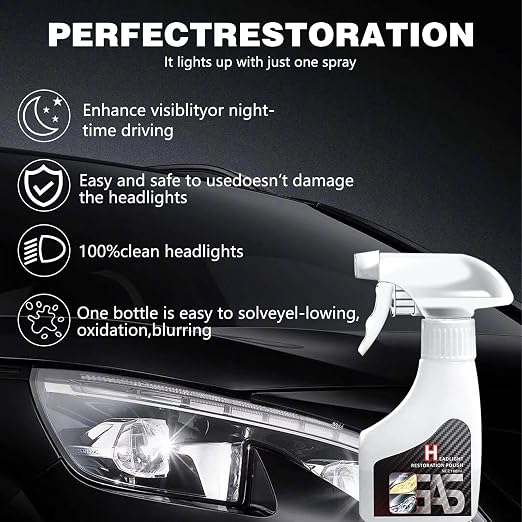 Automotive Headlamp Restoration Fluid Oxidized, 2025 Headlight Restoration Kit, Multifunctional Headlight Cleaner for Cloudy Headlights, Durable Headlight Repair Kit for All Vehicle Types