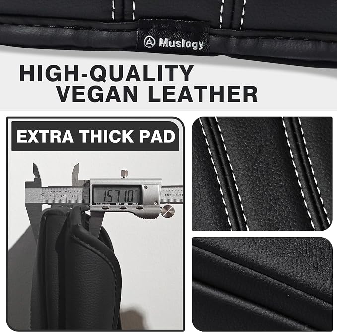 Muslogy Center Console Armrest Cover Fit for GMC Acadia & Chevy Traverse 2024-2026 & 2025-2026 Buick Enclave Accessories, Comfort Armrest Pad Console Lid Cushion Vegan Leather 1-Inch Extra Thick