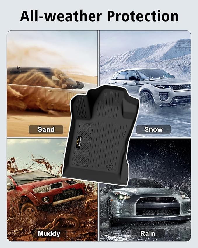 Floor Mats & Cargo Liner Custom Fit for Jeep Compass 2017-2025 2026, Door Sill Guards, All Weather TPE Rubber Anti-Slip 1st & 2nd Row & Trunk Mat Floor Liners for Compass 2025 Accessories