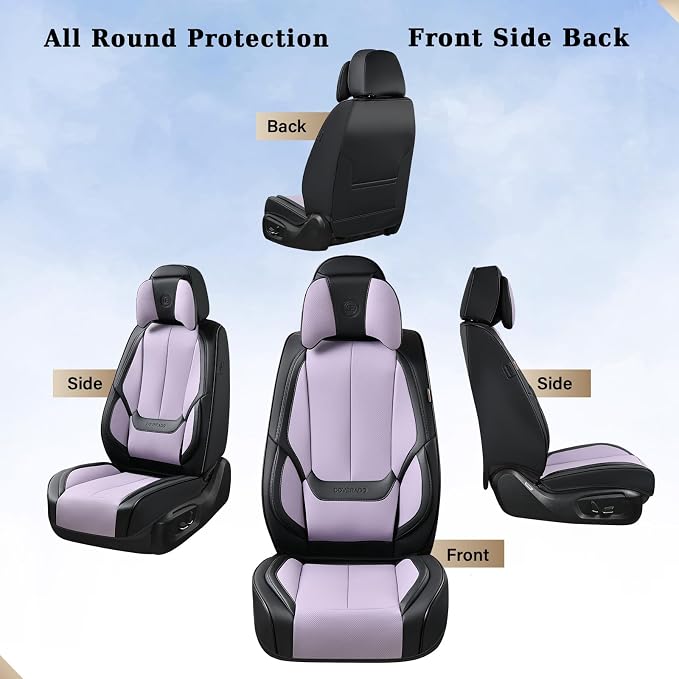 Coverado Car Seat Covers, Seat Covers for Cars, Waterproof Leather Auto Seat Protectors, Leather Car Seat Cushion, Car Interiors Accessories Universal Fit for Most Cars