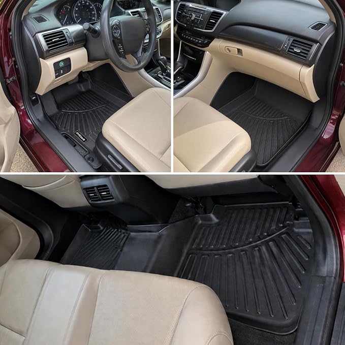 Floor Mats & Cargo Liner Compatible with Honda Accord 2013-2017 Only Fuel(Sedan),All Weather Protection TPE, Anti-Slip Trunk Mat Compatible with Honda Accord 2013 2014 2014 2016 2017 Accessories