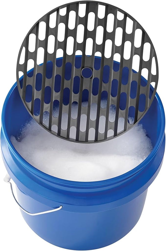 4-Gallon Plastic car wash Bucket with grit Screen and Handle