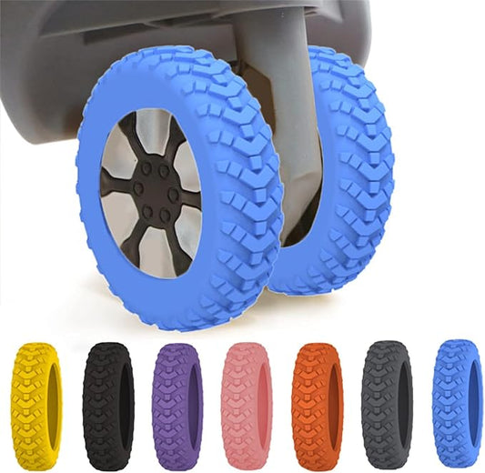 2024 New [Upgrade] Luggage Wheel Covers, 8Pcs Luggage Wheel Protector Covers, Luggage Compartment Wheel Protection Covers, Shock-Proof Anti-Slip Luggage Wheels Silent Protection Cover (8Pcs Blue)