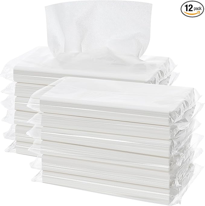 Accmor Car Tissue Refills, Car Holder Tissues Refills for Visor, 12 Packs | Ultra-Soft, Smooth, 2-Ply, 600 Sheets, Napkins Holder Refill, Car Travel Tissue Refills for Vehicle, Home, Office