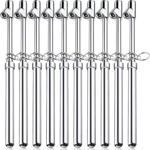 Tallew 10 Pack Dual Head Tire Pressure Gauge Heavy Duty Air Pressure Tire Gauge for Auto Truck Car RV Van Gage Range 10-150PSI, 1-10Bar (Silver)