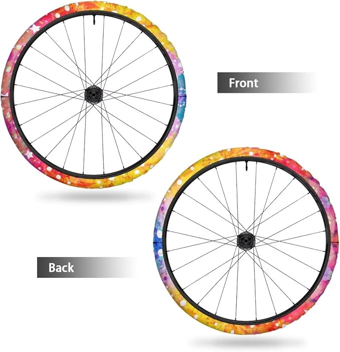 Wheelchair Wheel Covers Tie Dye Stars 2 PCS Wheelchair Tyre Covers Neoprene Wheel Cover for Transport Wheelchair Wheels
