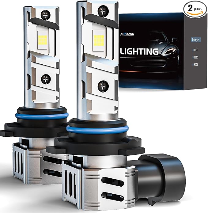 FRANXI 9006/HB4 Bulbs, 60W 16000LM Super Bright Fog Lights, Pack of 2 | 6000K Cool White, Plug and Play, 1:1 Design with Cooling Fan, Accessory Light Kits