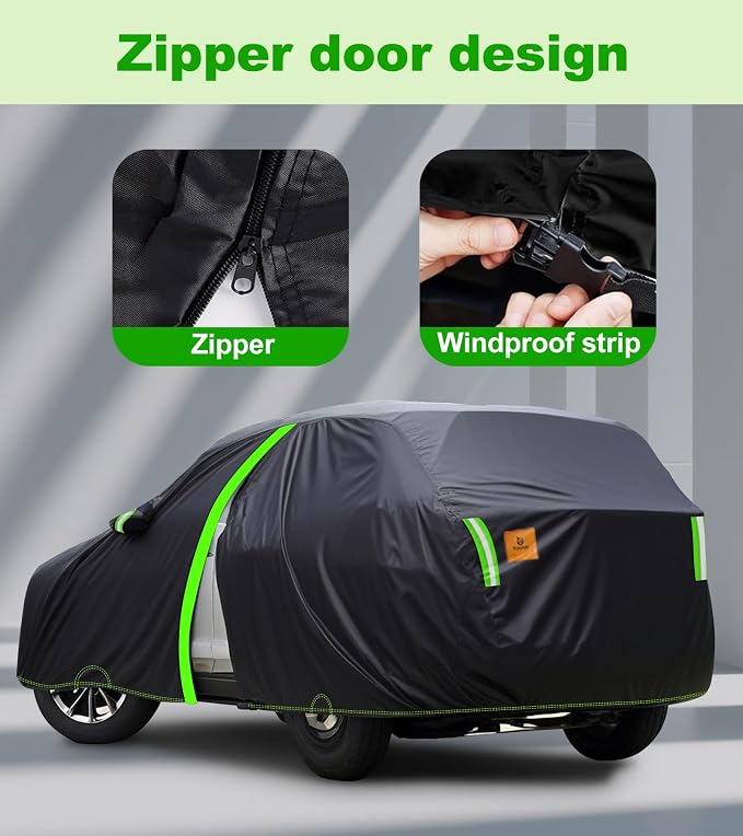 SUV Car Cover for Automobiles All Weather Waterproof Snowproof UV Protection Outdoor Universal Fit for BMW X5/X6/X7, Audi Q7 Q8, Chevrolet Volkswagen Honda Hyundai Fit Up to 206’’