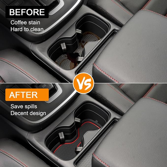 for Honda CRV Accessories 2023 2024 2025 2026 3D Cup Holder Center Console Liner Inserts Silicone Anti-dust Mat Pad Interior Decoration (2 Pcs, Red Trim)