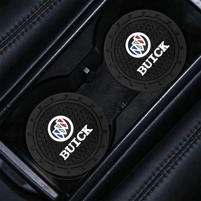 Car Cup Holder Coaster for Buick Universal Non-Slip Cup Holder Insert Coaster Car Interior Accessories,Black 2PCS