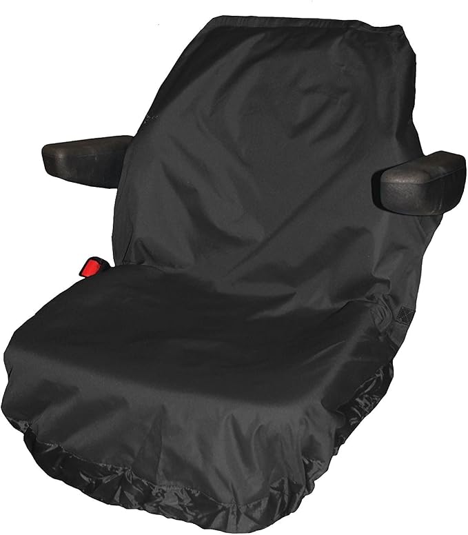 Town & Country Covers | Universal Tractor Seat Cover, Plant Hire Seat Cover, Standard & Large Size, Heavy Duty, Fast & Easy to Fit, Waterproof, Armrest & Headrest Slots (Black, Large)