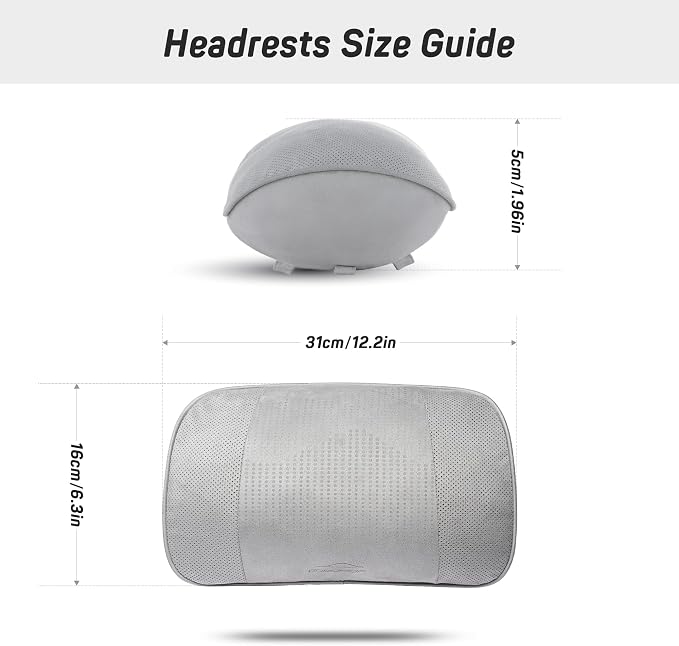 CAROMOP Car Headrest Neck Pillow Soft Artificial Suede, Adjustable Height, Breathable Cover, Dupont Fiber Car Headrest, Universal Fit for Driving（1PCS-Red）