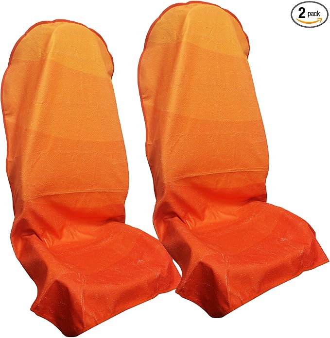 Waterproof Car Seat Cover for Front Seats, Protector for Cars SUVs Trucks, Sweat Towel Seat Covers Bucket for Gym,Workout,Beach,Hiking,Running and Swimming(Orange, 2PCS)