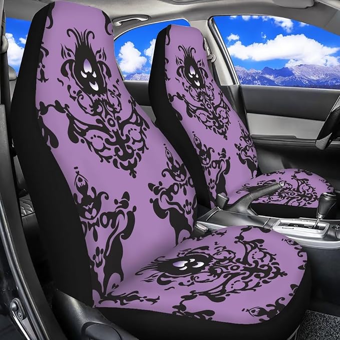 Halloween Front Car Seat Covers Set of 2, Soft Breathable Seat Protectors for Front Seats, Universal Fit for Most Cars, SUVs and Sedans