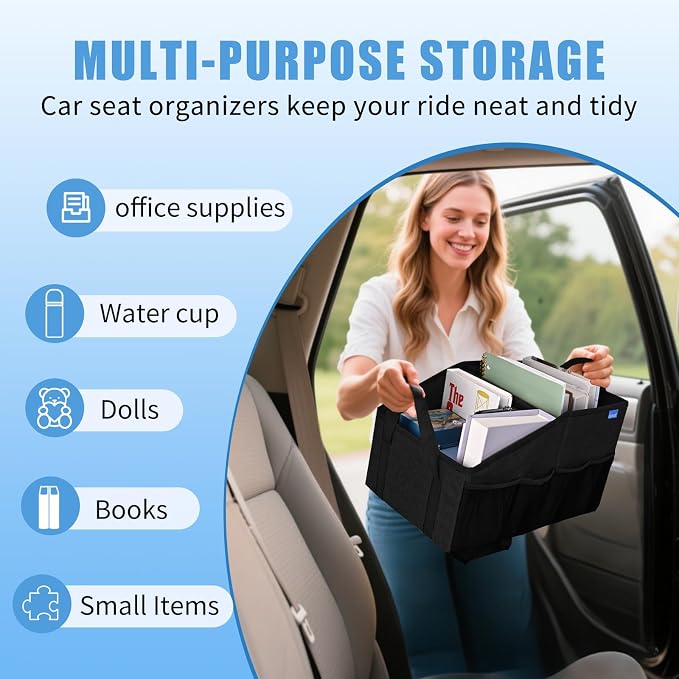 Smof Car Organizer- Car Seat Organizer for Front Seat Back Seat | High Road CarHop Front Seat Car Organizer with Car Cup Holder, Passenger Seat Tray