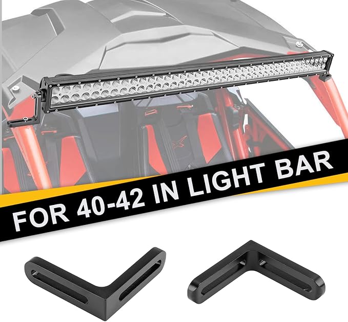 DaSen 40"-42" Roof Light Bar Bracket Fit Can-Am Maverick X3 MAX 2017-2026 | Adjustable for Curved/ Straight LED Light