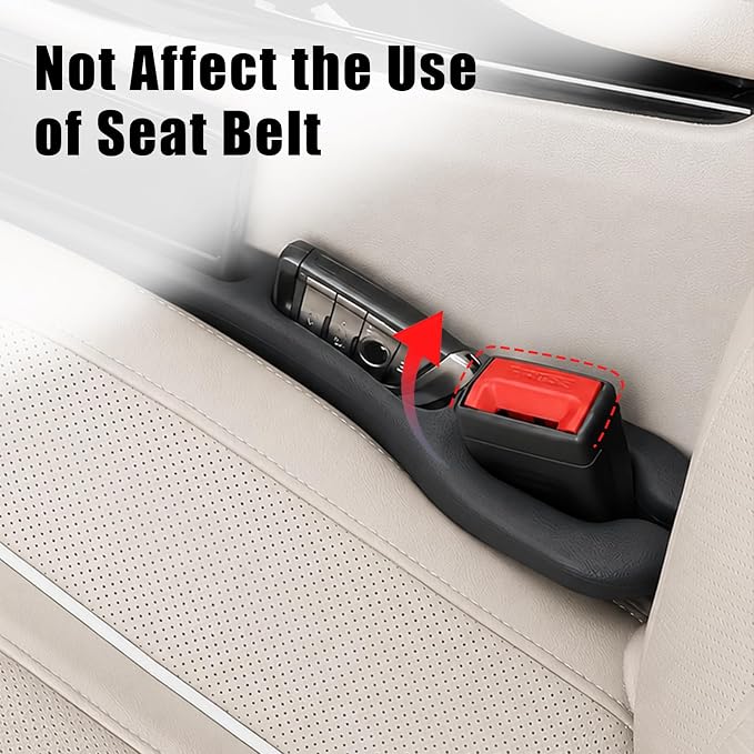 Car Seat Gap Filler Organizer 2 PCS Black Universal Seat Gap Plug Blocker Anti-Drop Console Catcher Phone Keys Storage for Car Truck SUV Auto Accessories Style3