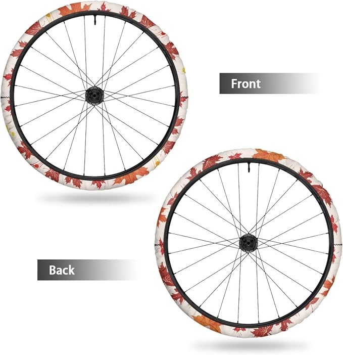 Maple Fall Wheelchair Wheel Covers Set of 2 Autumn Wheelchair Accessories Dustproof for Vacation Portable