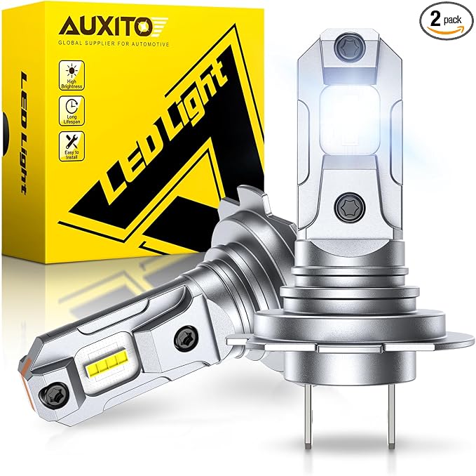 AUXITO H7 Bulb, 6500K Cool White 600% Brighter, Direct Plug & Play Installation, No Adapters Needed, 99% Vehicle Compatible, Enhanced Safety Vision