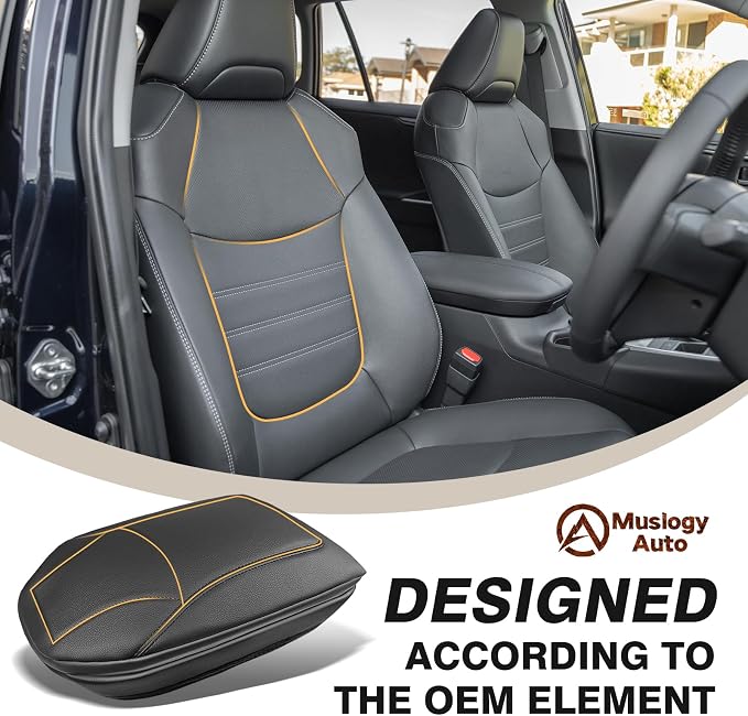 Muslogy Center Console Armrest Cover Fit for Toyota RAV4 2019-2025 Accessories, Comfort Armrest Pad Console Lid Cushion Vegan Leather 1-Inch Extra Thick