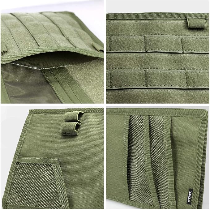 WYNEX Car Visor Organizer 2-Sided MOLLE Panel, for Car Trucks Pickup Vans | Fold:M-13.8x7", 3 Hoop-N-Loop Strap, Auto Sun Visor Storage Pouch, for Car Gadget, Daily Driving Road Trip