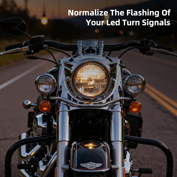 Briidea Load Equalizer & Stabilizer Resistor Compatible with Harley Davidson Motorcycles, NOT FOR 2008 SOFTAIL ROCKER C, LED Turn Signal Controller, Plug & Play, Fixes No Flash & Hyper Flash