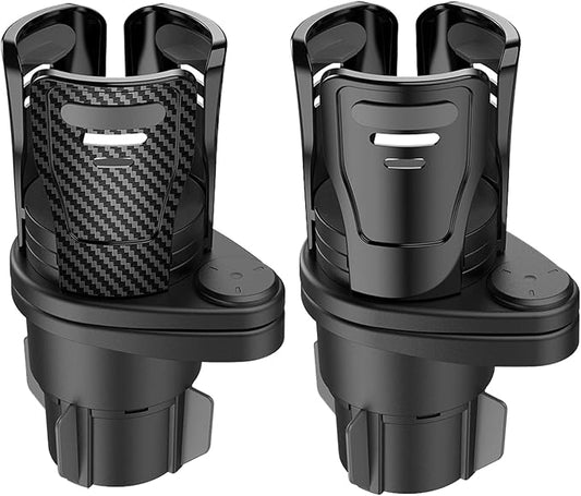 Garlo Car Cup Holder, Garlo Multifunctional Car Cup Holder All Purpose, 360° Swivel Adjustable Large Cup Holder (Carbon Black+Matte Black)