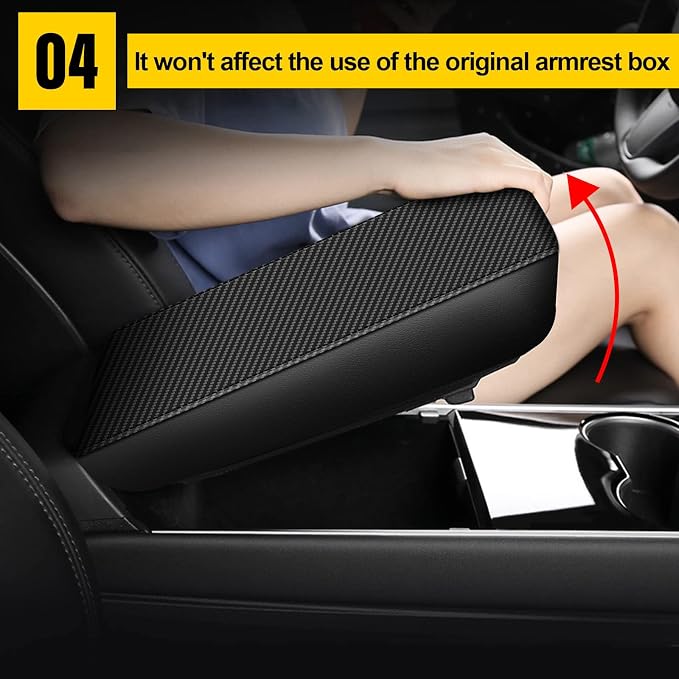 AOMSAZTO Carbon Fiber Armrest Covers for 2012 2013 2014 2015 Honda Civic Black