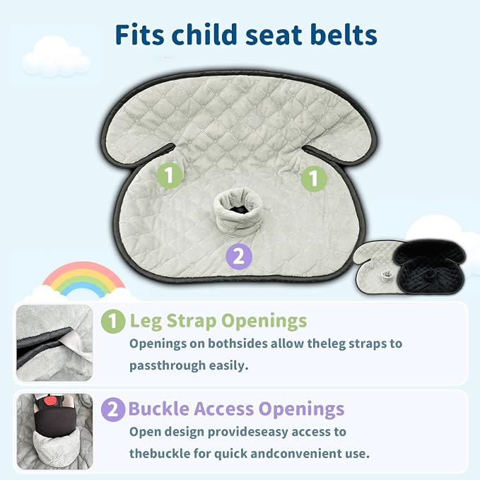 Wonderkin 2-Pack Potty Training Car Seat Protector, Waterproof Car Seat Liner, Non-Slip Leak-Proof Piddle Pads,Washable Cover Fits Car Seats Strollers Bouncers, Ages 6 Months to 4 Years (Grey+Black)