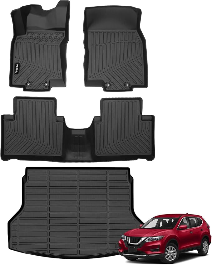 Car Floor Mats Custom Fit 2014-2020 Nissan Rogue 5 Seat (Not Fit 7-Seat or Hybrid) All Weather Floor Mats for Nissan Rogue 2014-2020 TPE Durable Floor Liners Accessories