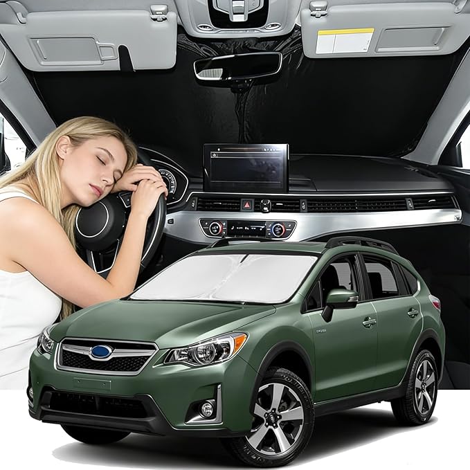 Windshield Sunshade for Subaru Crosstrek 2012-2017 Sun Shade 4 Layers | Car Windshield Accessories Upgrade Blocks UV Rays Custom Fit Crosstrek 240T Car Window Shades Keep Cool Foldable