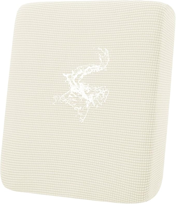 hyha Waterproof Couch Cushion Covers for Pets, Non Slip Sofa Cover for Dogs Washable, Soft Thick Stretch Jacquard Fabric, Sofa Slipcovers with Elastic Bottom (1 Piece for Backrest M, Cream White)