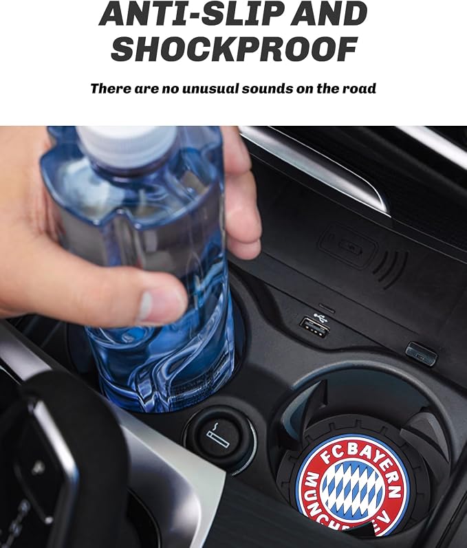 Cup Holder Insert Coaster for Bayern Munich UEFA UCL Fans,Anti Slip Car Cup Coaster Interior Accessories