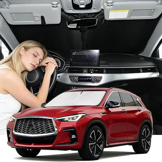 Windshield Sun Shade for Infiniti QX55 2022-2026 Car Window Shade 4 Layers | Upgrade Custom Fit QX55 Front Windows Shade Cover Sun Visor Blocks UV Rays Keep Cool, Car Accessories