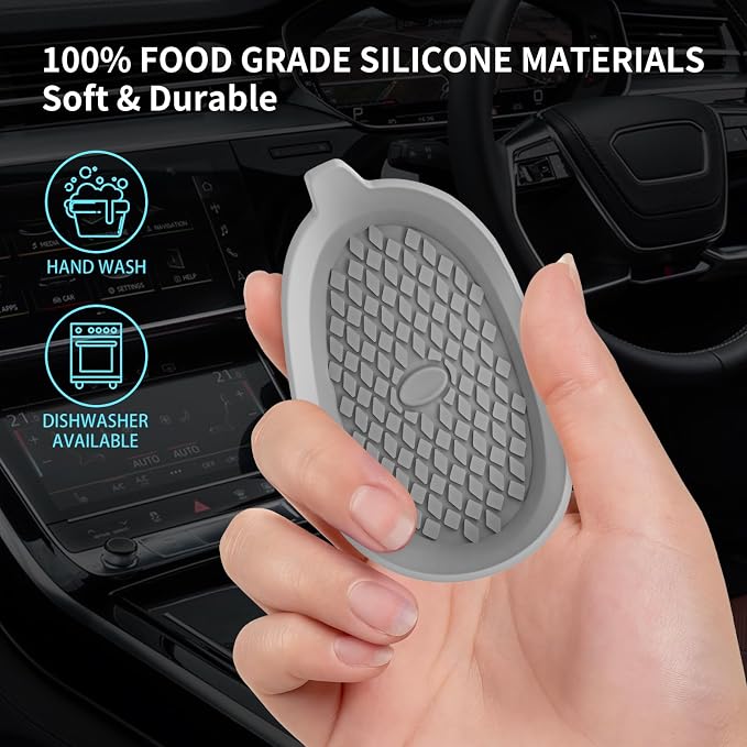 ME.FAN Car Cup Holder Coasters [4 Pack] Silicone Cups Mats, Automotive Universal Non-Slip Recessed Interior Accessories Light Grey