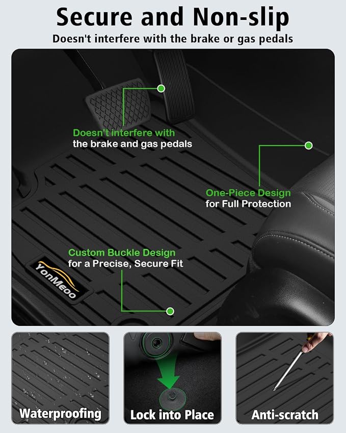 Floor Mats & Cargo Liner Custom Fit for Ford Escape Gas 2020-2025 2026 (NOT Fit Hybrid) All Weather TPE Rubber Trunk Mat Anti-Slip Full Set Automotive Floor Liners for Escape 2025 Accessories