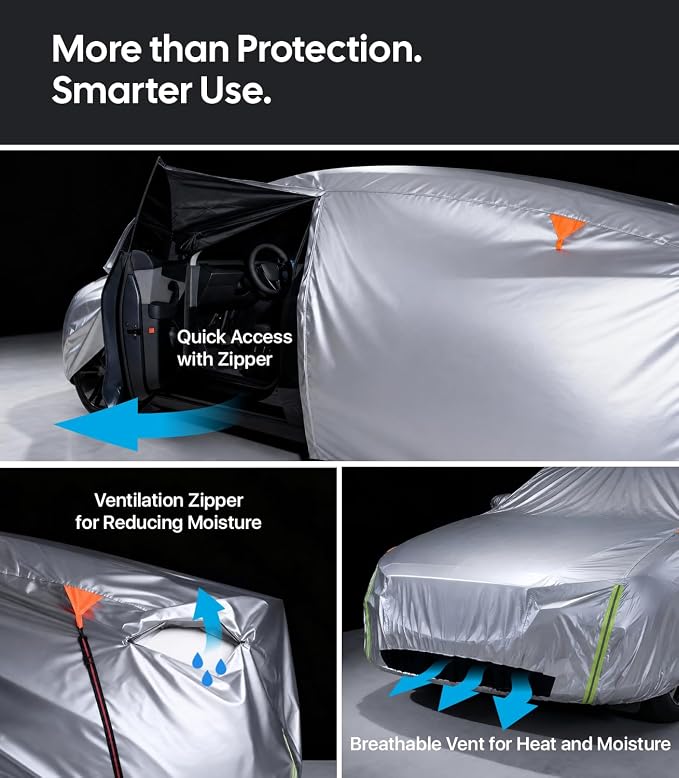 Wigoo Mazda CX-50 2023-2026 CX-5 2026 Car Cover Accessories, Custom Fit SUV Cover, Waterproof All-Weather Outdoor Protection, Windproof Straps, UV Rain Dust Protection, Paint-Safe Lining, Door Zipper