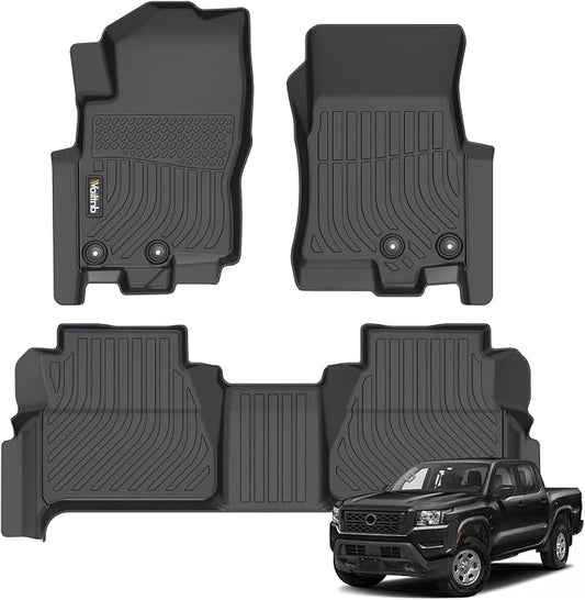 Car Floor Mats Custom Fit 2022 2023 2024 2025 2026 Nissan Frontier Crew Cab with 2nd Row Under-Seat Storage NOT for 2nd with Under Seat Speaker Accessories for 22-26 Nissan Frontier Crew Cab