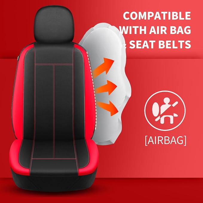 HChengkikz 2 Pack Front Neoprene Car Seat Covers | Waterproof Comfortable Seat Protectors, Airbag Compatible Universal Fit for Sedans, SUVs, Trucks, Vans