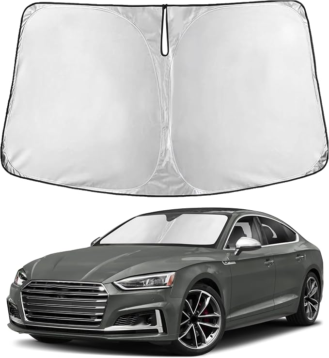 EcoNour Windshield Sunshade Compatible for Audi S5 2008-2024 2025 2026, Sun Visor for Front Windshield & Window Sun Shade Cover, UV Heat Blocker & Protector, Car Accessories