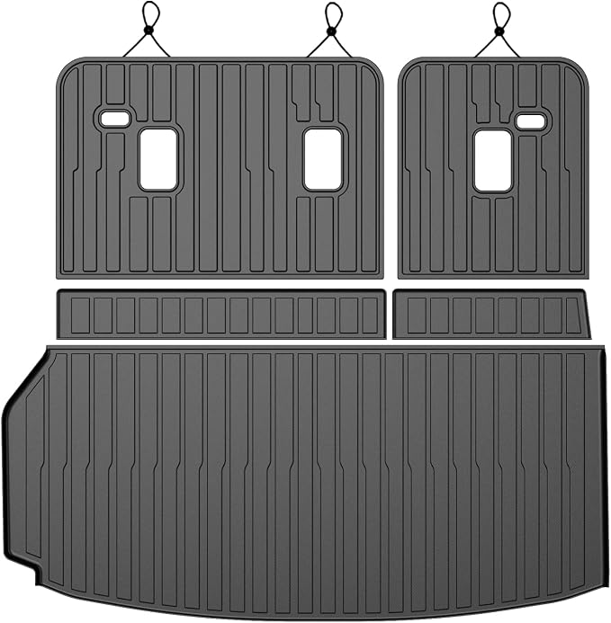 Cartist Cargo Mat & Backrest Mat Fits for Chevy Traverse 2024-2026 & GMC Acadia 2024-2026 & Buick Enclave 2025-2026 (7/8 Seats) All Weather TPE Trunk mat for Traverse/Acadia/Enclave Car Accessories