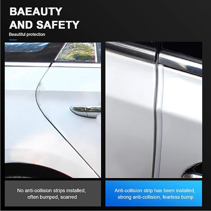 Car Door Edge Guards Clear, 32Ft Rubber Seal Protector U Shape Edge Trim Car Door Edge Protection Fit for Most Car